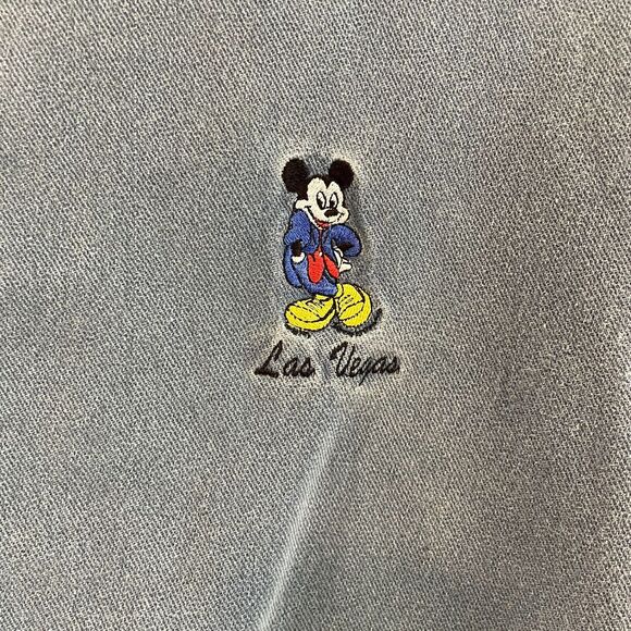 Disney Sherry's Best Sweatshirt Blue 100% Cotton Las Vegas Mickey Long Sleeve - Picture 4 of 8